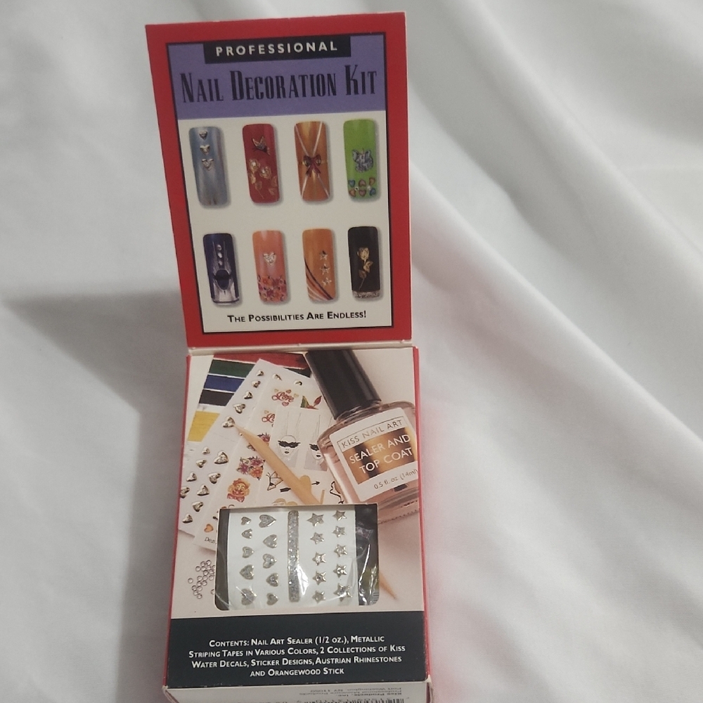 Kiss Nail Decoration Kit with Purple and Red Accents NWT